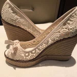 Tory Burch Canvas Wedges